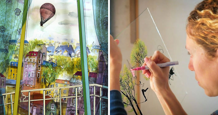 I Use Innovative Technique Of Painting On Glass… In 3D