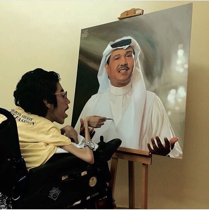 A Saudi Artist With Handicap Paints Wonderful Paintings