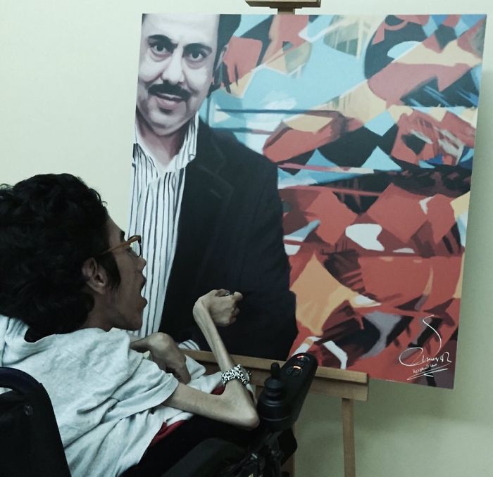 A Saudi Artist With Handicap Paints Wonderful Paintings