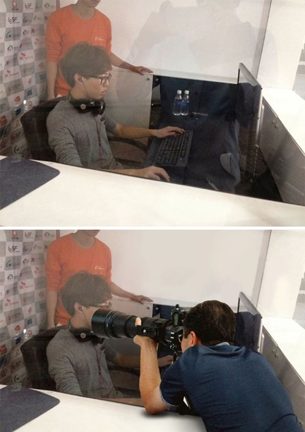 Photographer Casts A Reflection On The Glass, Please Fix This