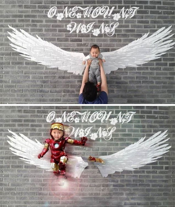 Please Remove Me From This Photo So That It Looks Like The Child Is Flying