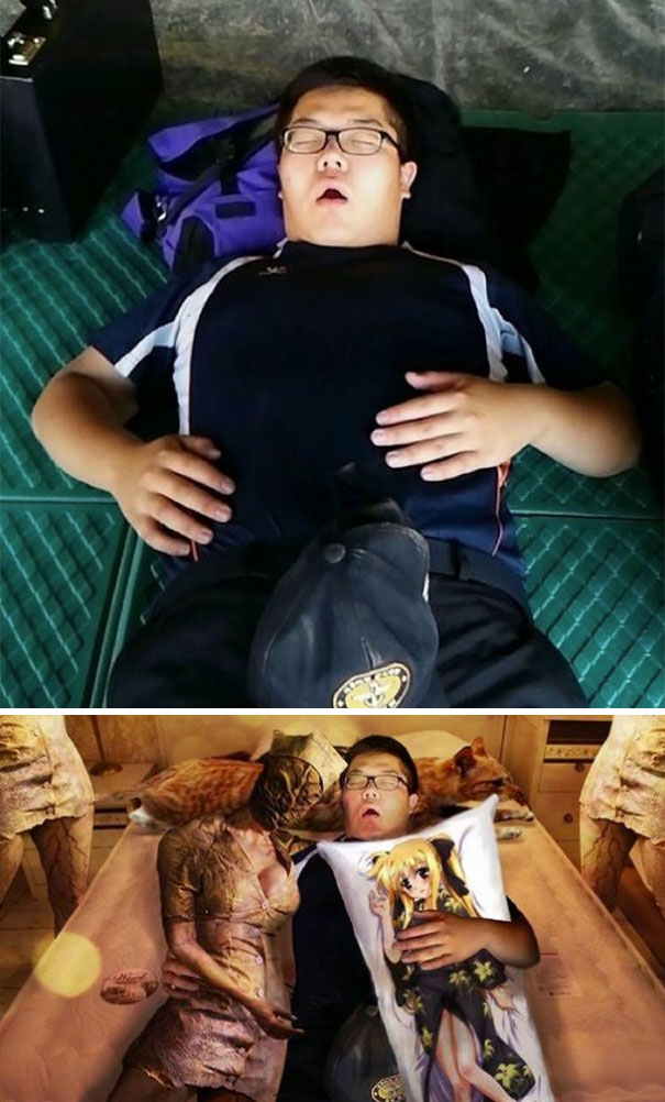 This Is A Photo Of Me Sleeping In A Tent. It's Somewhat Sad. Please Change It To A Picture Where I Am Sleeping On A Mattress With A Celebrity