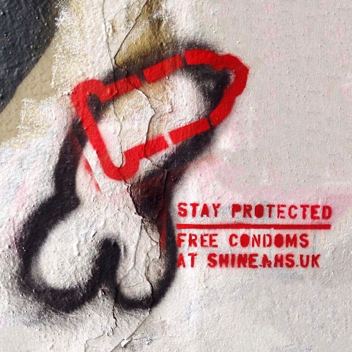 Anonymous Hero Is 'Protecting' Graffiti Penises By Painting Condoms Over Them