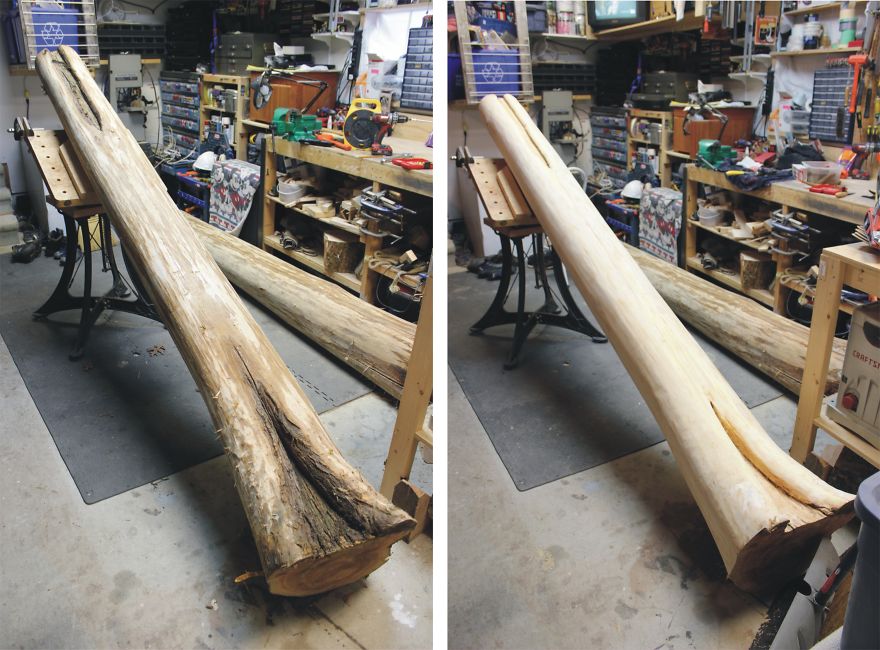 Two 10 Foot Tall Carved Cedar Posts Complete With Attitude Two 10 Foot Tall Carved Cedar Posts Complete With Attitude