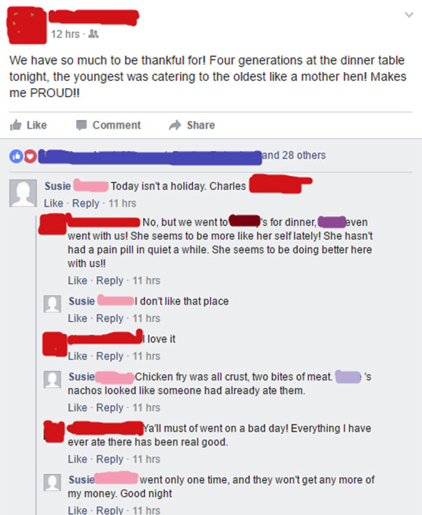 Damn, Susie, Way To Shit All Over Chuck's Nice Family Outing