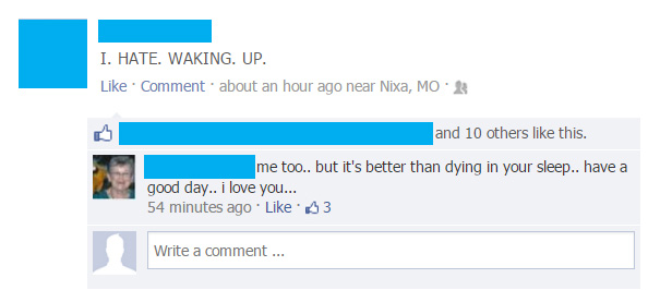 My Friend's Grandma Commented On Her Status