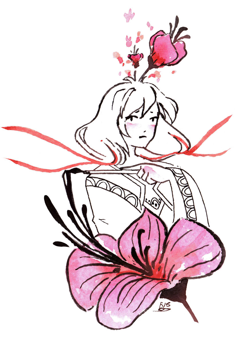 First Attempt At Asian Inspired Watercolors