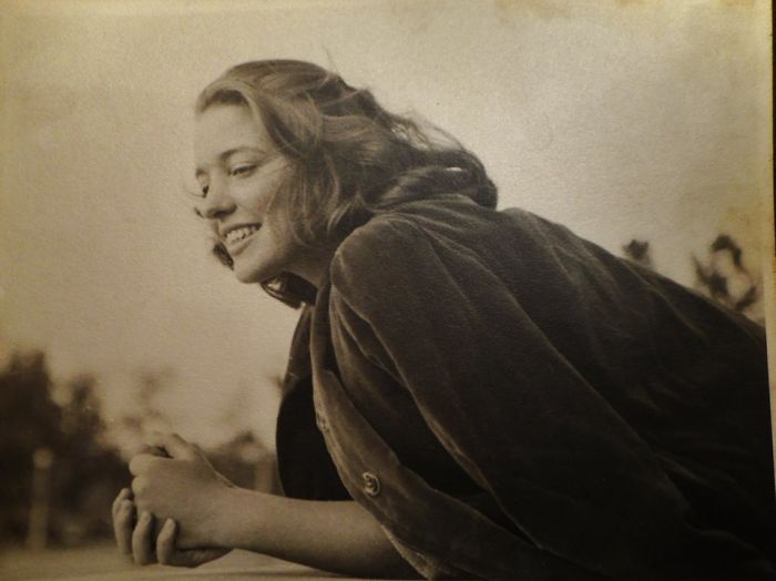 My Mom In Her 20s Looking Glamorously Casual In Her Velvet Coat.