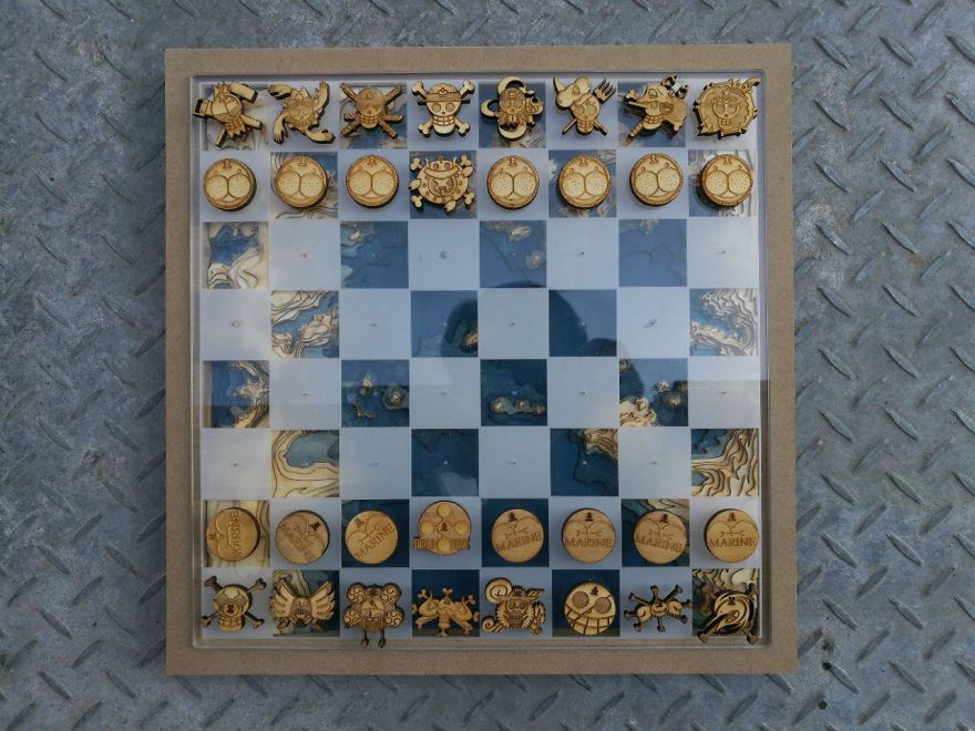 Custom-Made One Piece Chess Set