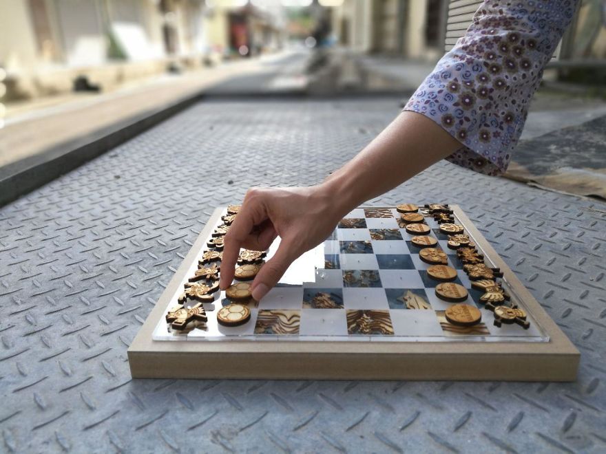 Custom-Made One Piece Chess Set