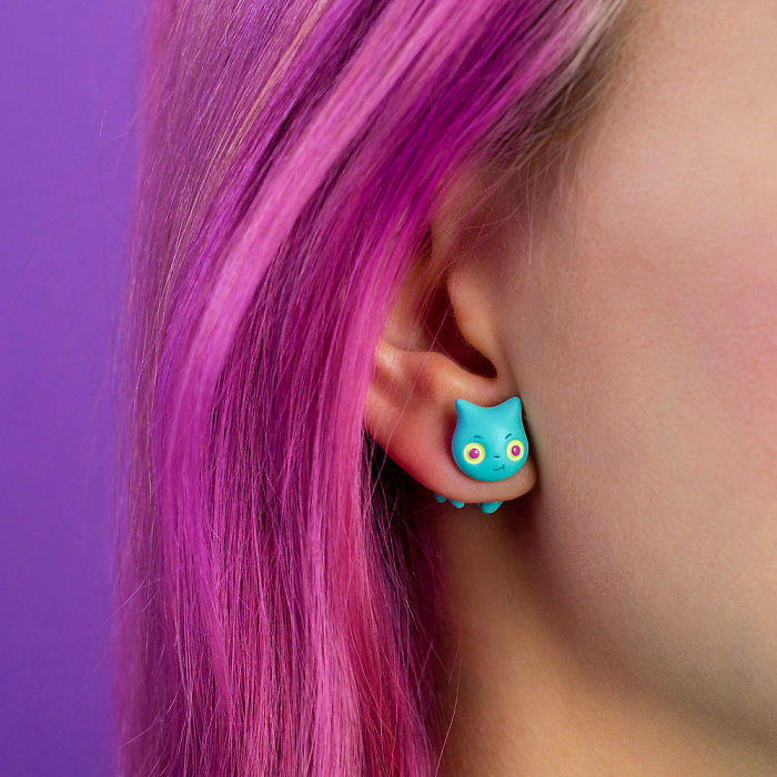 Demon Cat Earring