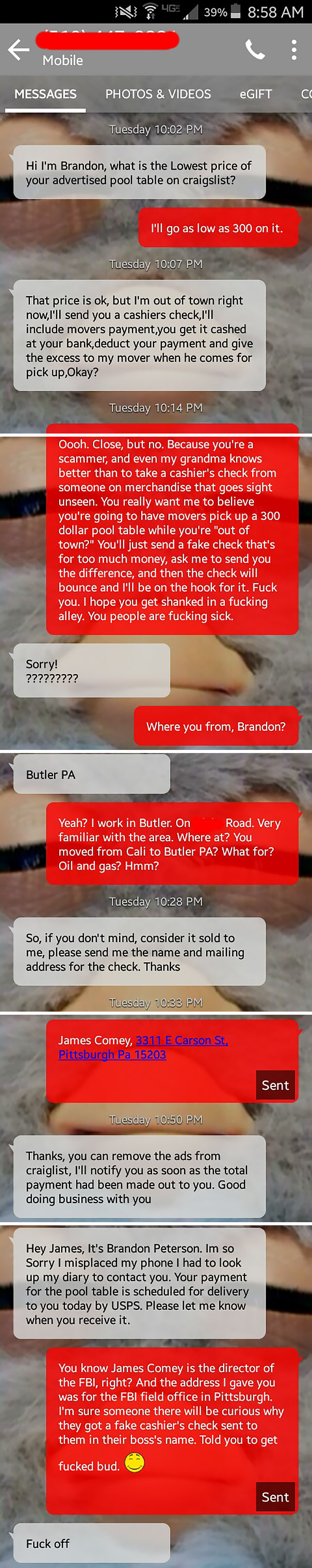 Craigslist Scammer Petty Revenge