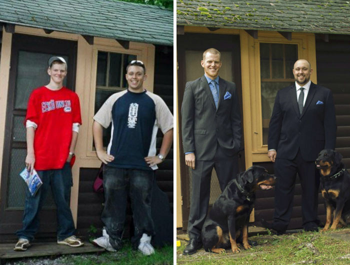 My Best Friend And I The Day We Started Working Together And The Day I Got Married