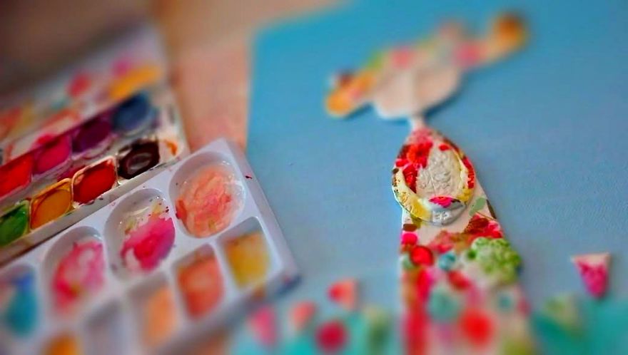 I Create Whimsical Art Out Of Air Dry Clay, Paper, And Water Color Paint