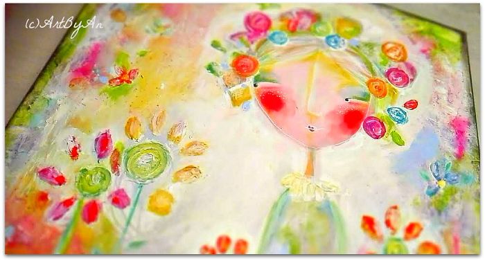 I Create Paintings On Canvas Using Mixed Materials And Bright Colors.