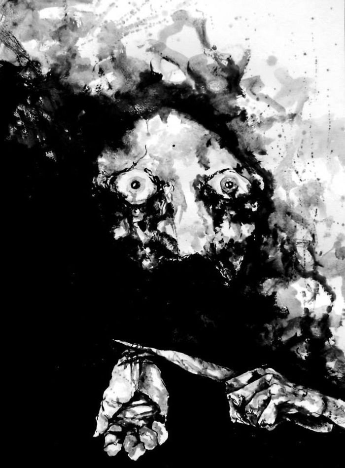 The Artist Who Paint Nightmares With His Own Blood -maxime André Taccardi