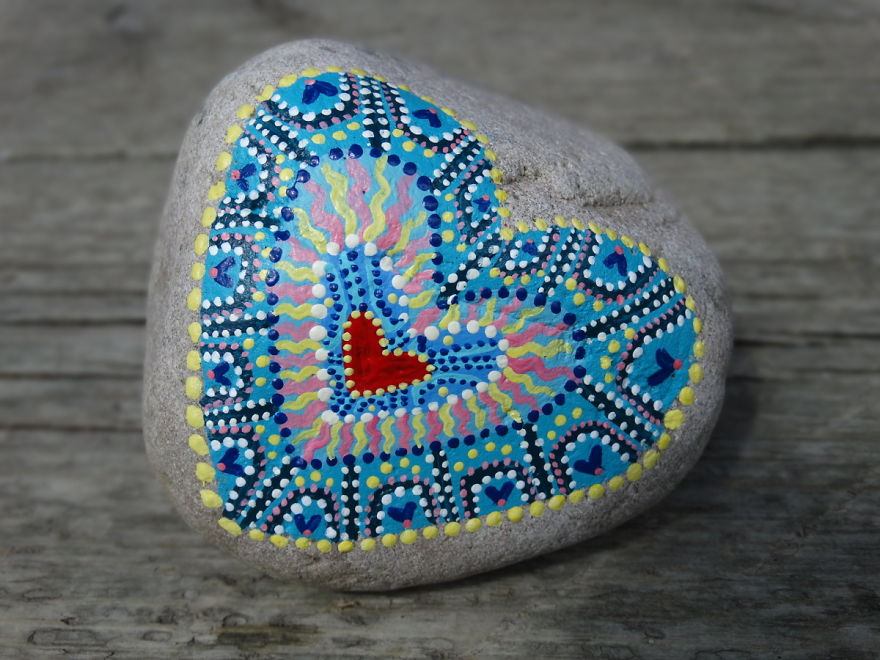 Heavy, Colourful Rock Art... In Other Words, More Painted Hearts On Rocks