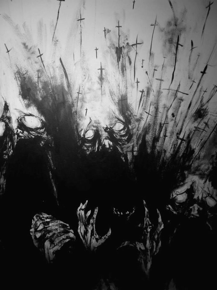 The Artist Who Paint Nightmares With His Own Blood -maxime André Taccardi