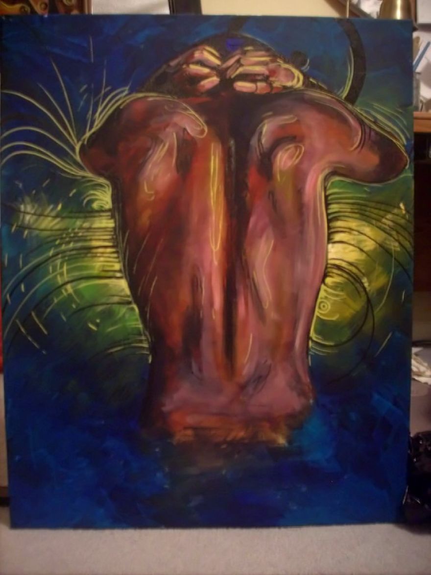 Acrylic On Canvas With A Help Of A Hairdryer