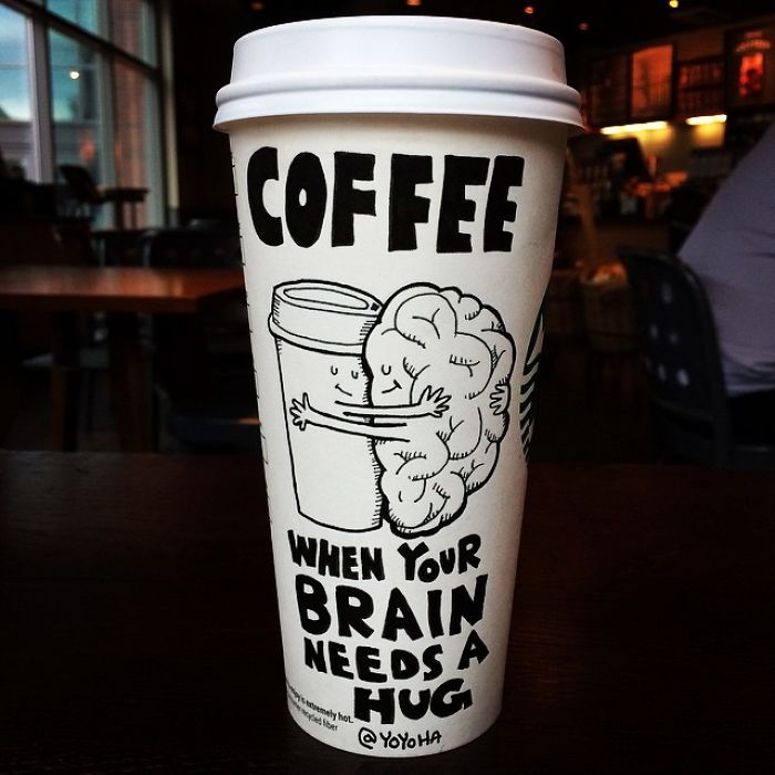 I Draw Cartoons Every Day, Sometimes On Coffee Cups