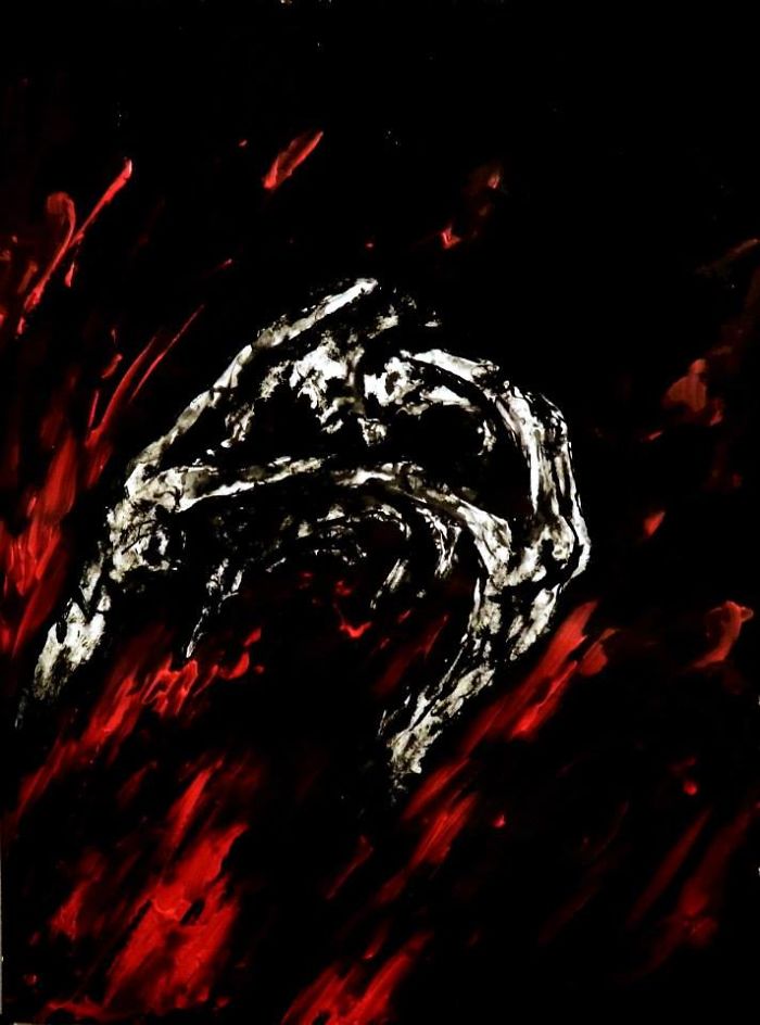 The Artist Who Paint Nightmares With His Own Blood -maxime André Taccardi