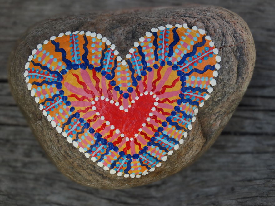 Heavy, Colourful Rock Art... In Other Words, More Painted Hearts On Rocks