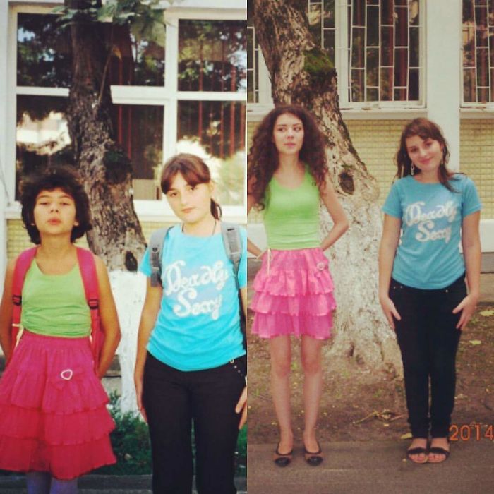 I Meet My Bestie 10 Years Ago In The Middle School But We Know Each Other For 14 Years From Primary School And The Second Photo Is Made 3 Years Ago...and We Are Still Friends 😊