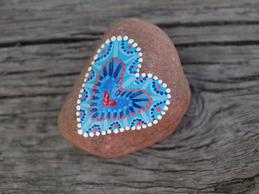 Heavy, Colourful Rock Art... In Other Words, More Painted Hearts On Rocks