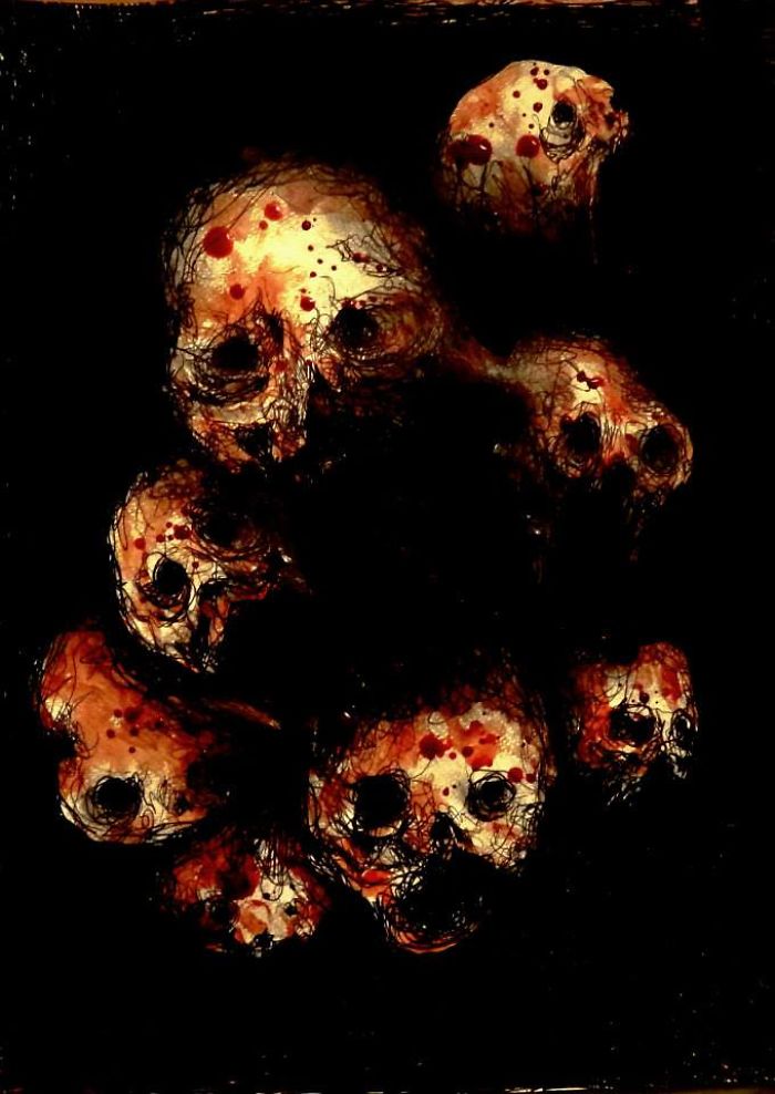 The Artist Who Paint Nightmares With His Own Blood -maxime André Taccardi