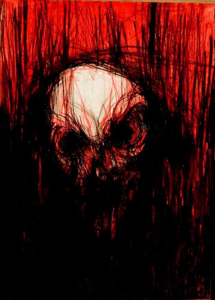 The Artist Who Paint Nightmares With His Own Blood -maxime André Taccardi