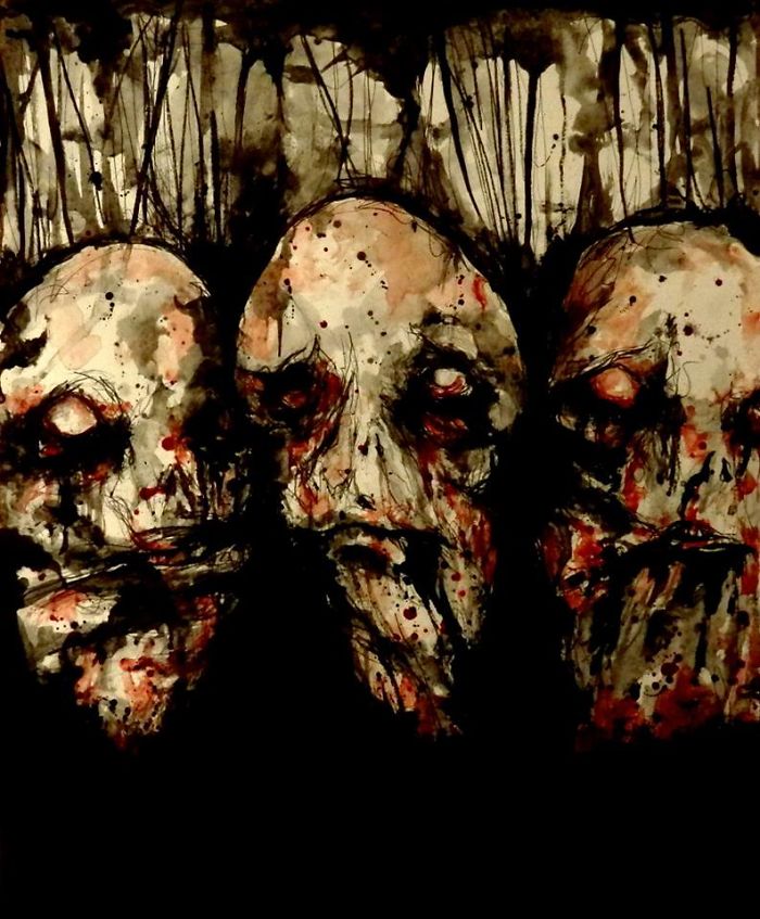 The Artist Who Paint Nightmares With His Own Blood -maxime André Taccardi