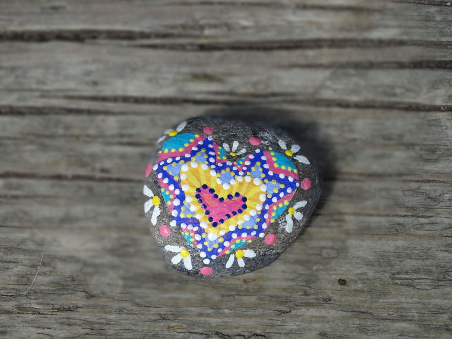 Heavy, Colourful Rock Art... In Other Words, More Painted Hearts On Rocks