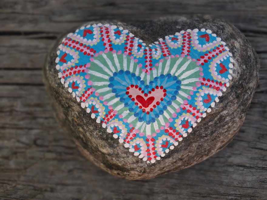 Heavy, Colourful Rock Art... In Other Words, More Painted Hearts On Rocks