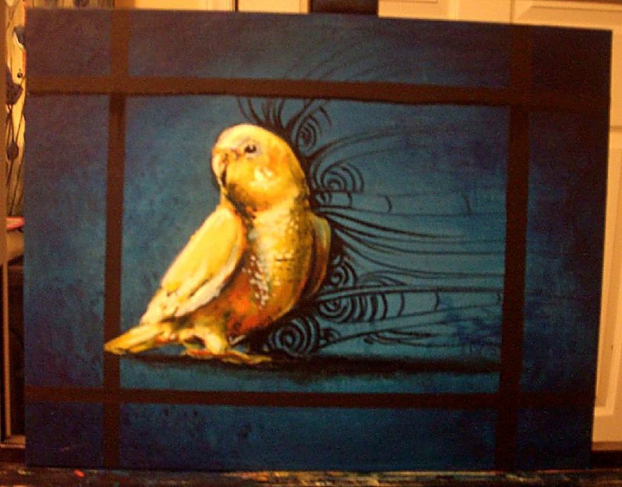 Acrylic On Canvas With A Help Of A Hairdryer