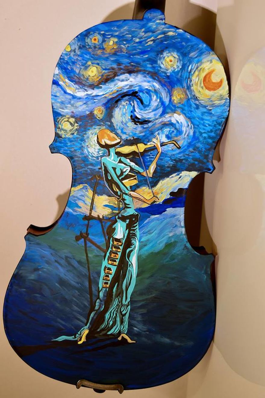 Dali Meets The Masters In These Series Of Painted Instruments
