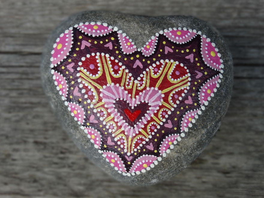 Heavy, Colourful Rock Art... In Other Words, More Painted Hearts On Rocks