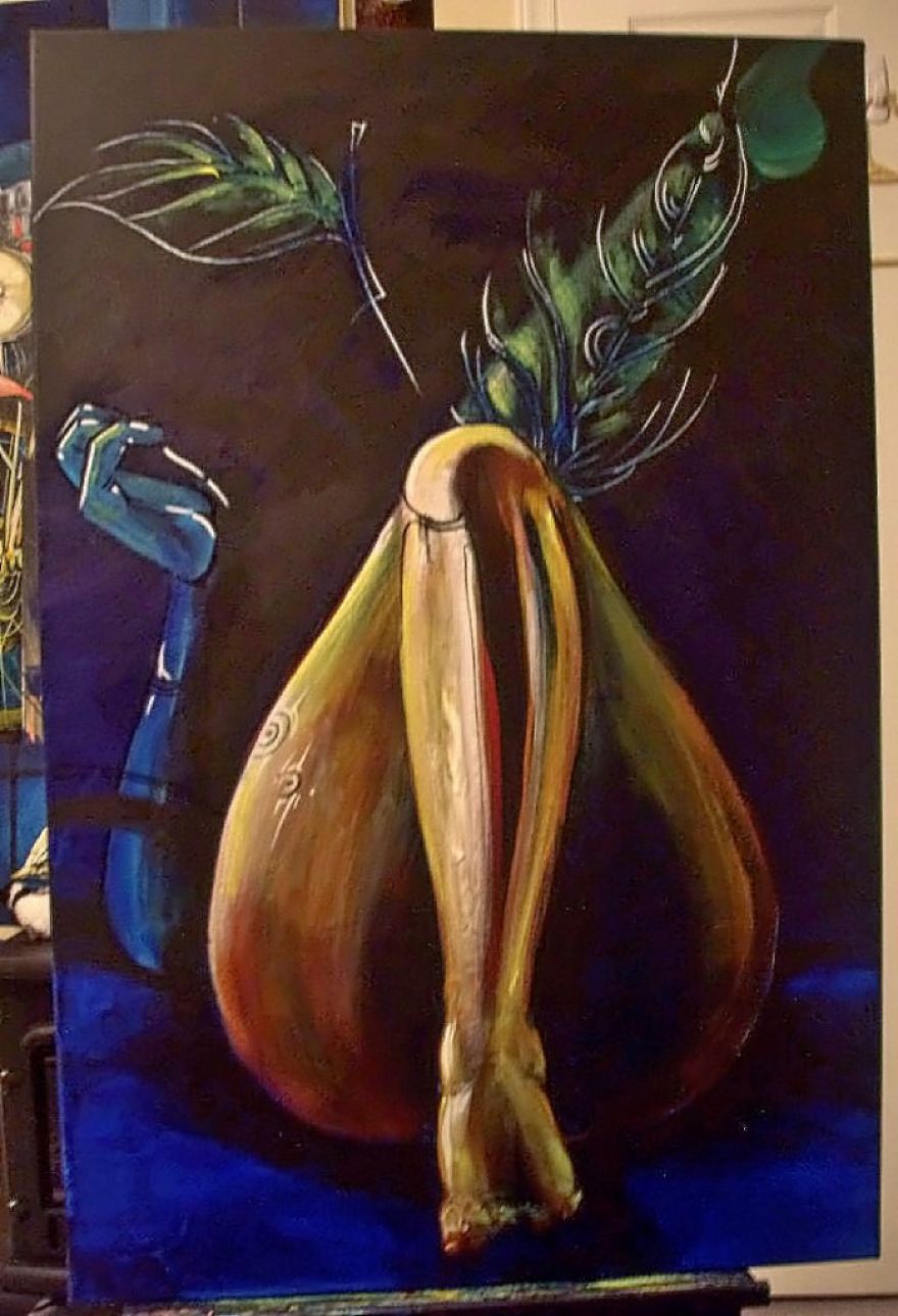 Acrylic On Canvas With A Help Of A Hairdryer