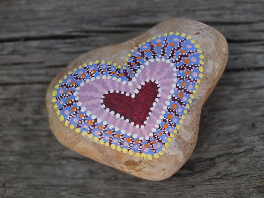 Heavy, Colourful Rock Art... In Other Words, More Painted Hearts On Rocks