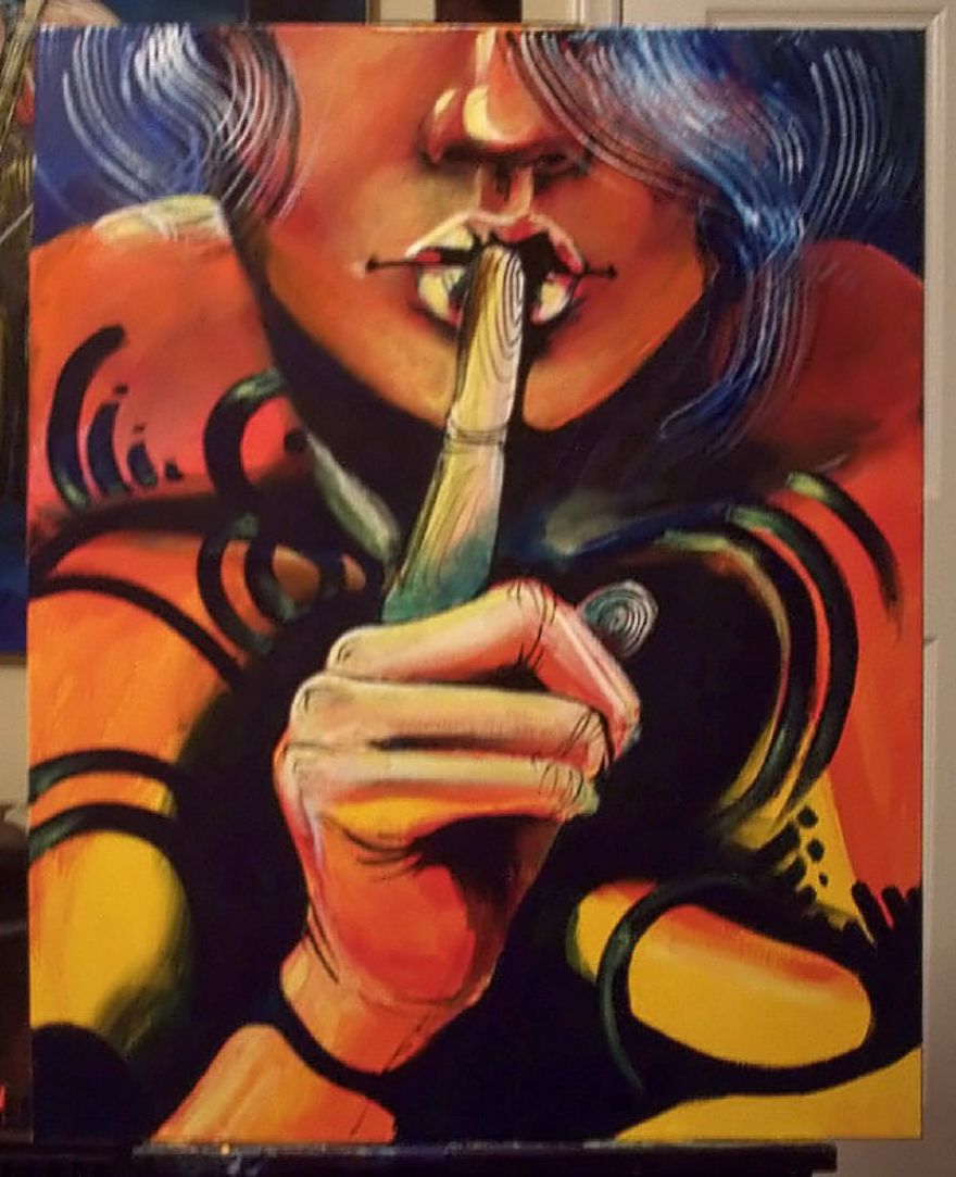 Acrylic On Canvas With A Help Of A Hairdryer