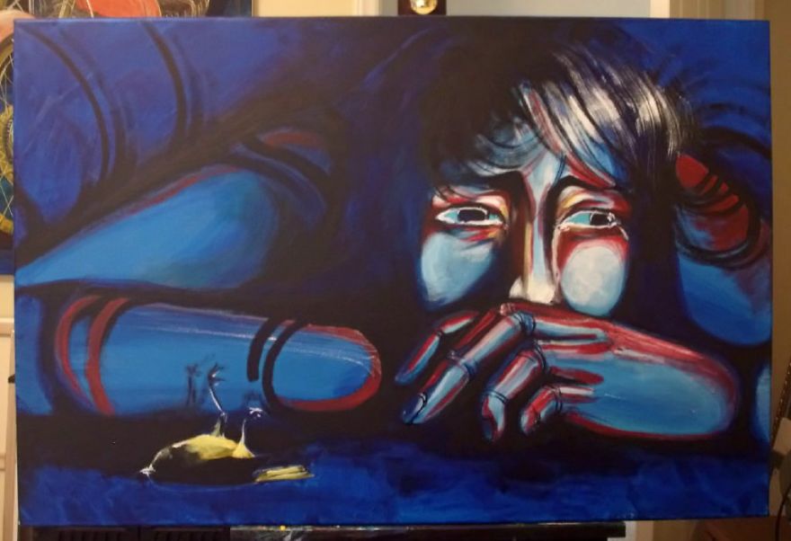 Acrylic On Canvas With A Help Of A Hairdryer