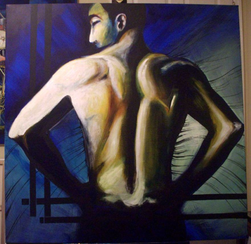 Acrylic On Canvas With A Help Of A Hairdryer