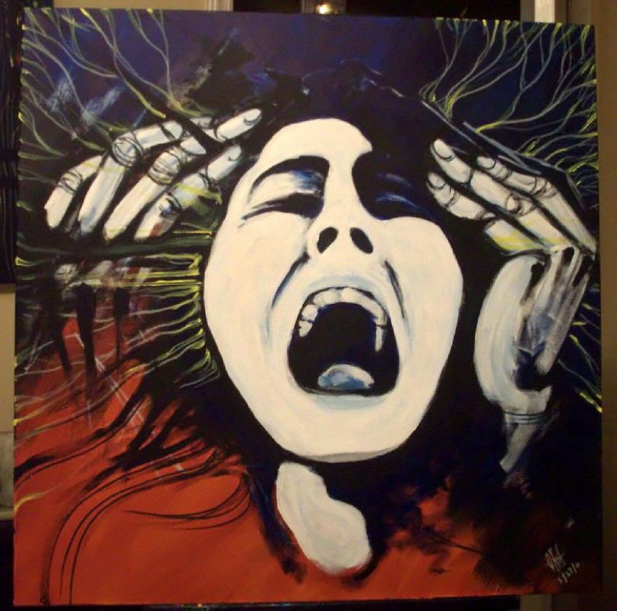 Acrylic On Canvas With A Help Of A Hairdryer