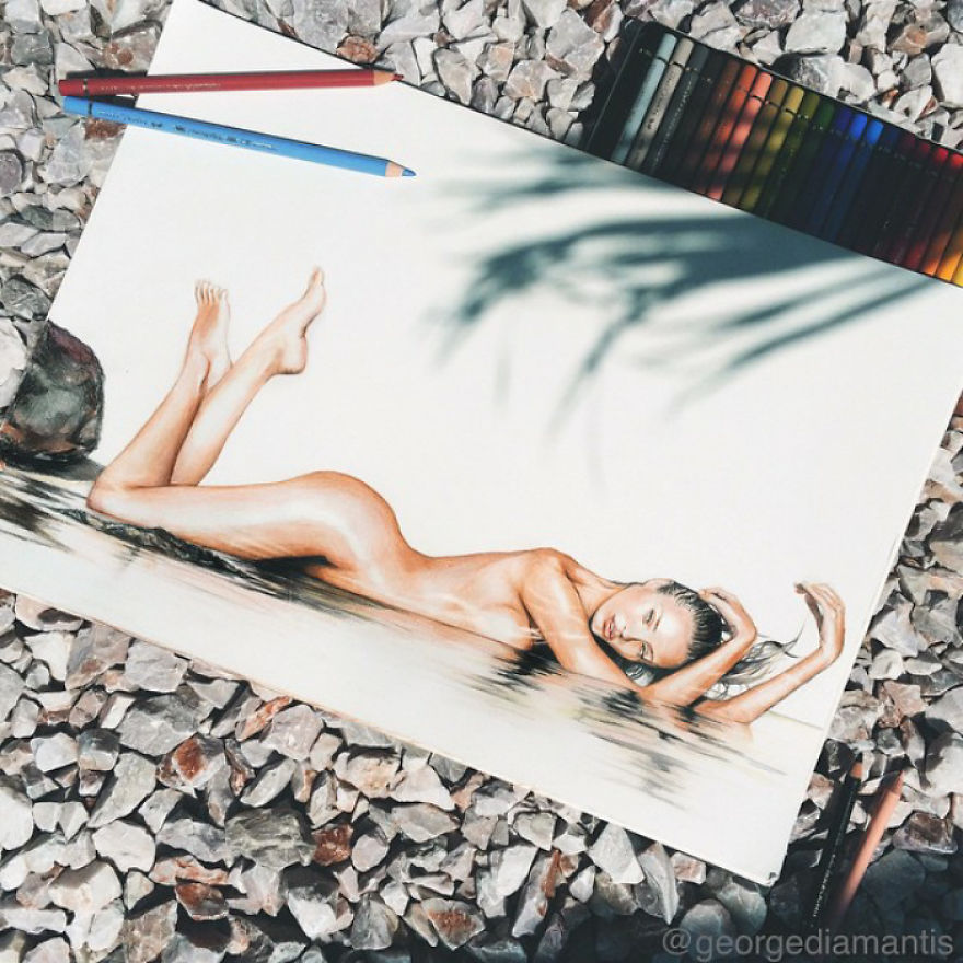 Angel Candices Drawn With Color Pencils