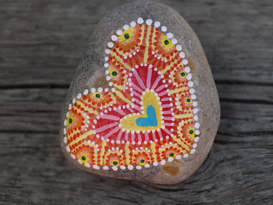 Heavy, Colourful Rock Art... In Other Words, More Painted Hearts On Rocks