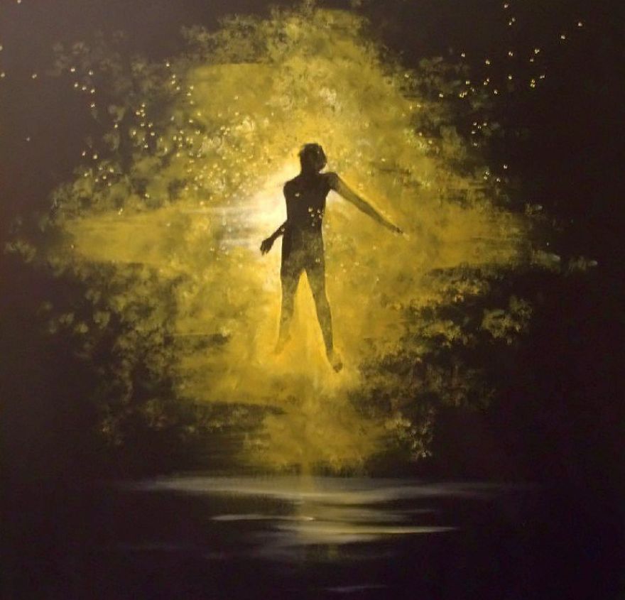 Acrylic On Canvas With A Help Of A Hairdryer