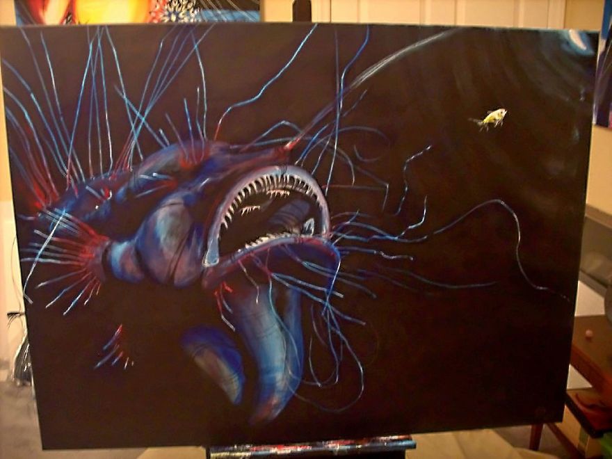 Acrylic On Canvas With A Help Of A Hairdryer