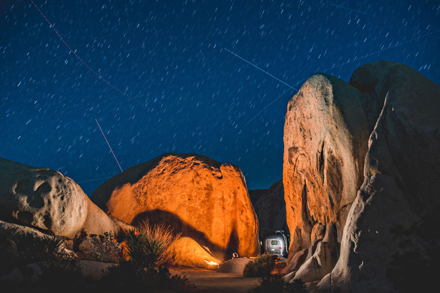A Camp Fire In Joshua Tree National Park