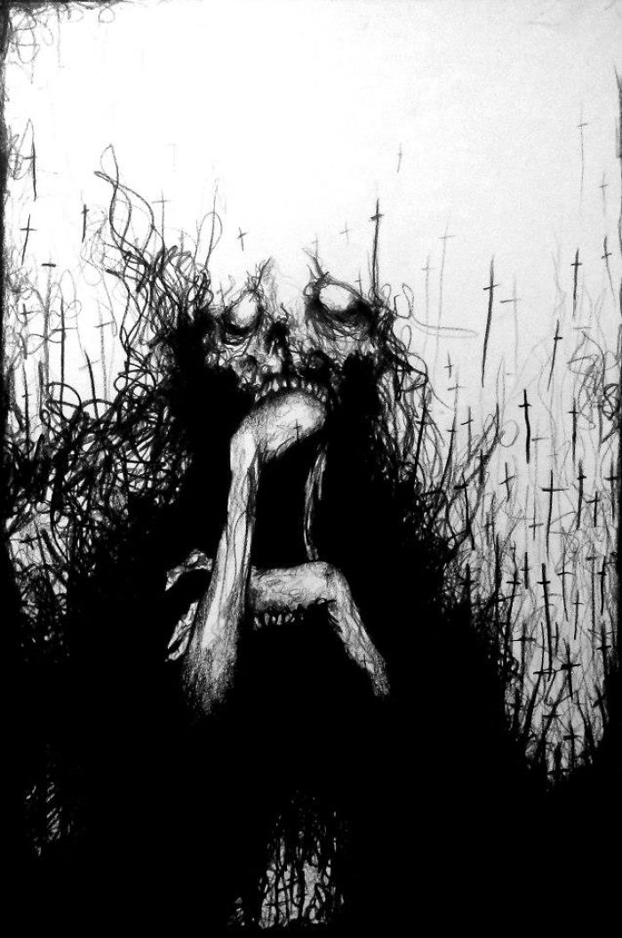 The Artist Who Paint Nightmares With His Own Blood -maxime André Taccardi