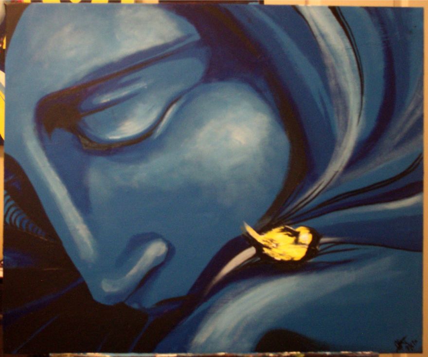 Acrylic On Canvas With A Help Of A Hairdryer