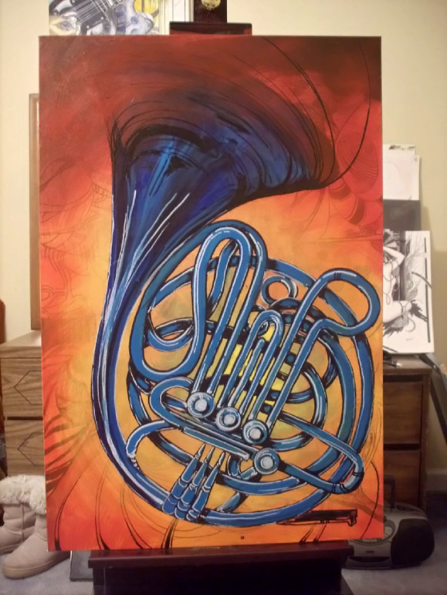 Acrylic On Canvas With A Help Of A Hairdryer